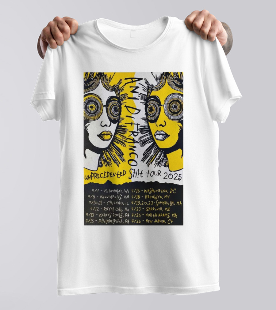 Ani DiFranco Unprecedented Sh!t Tour 2025 Milwaukee Minneapolis Chicago Dates T-Shirt
