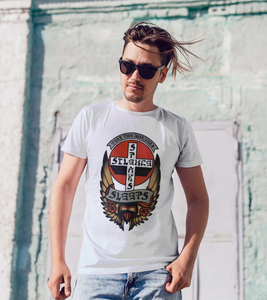 Tear The Borders Silence Speaks While She Sleeps Wings Cross Emblem T-Shirt