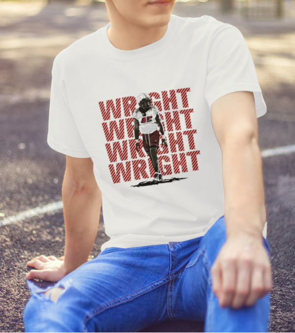 Wright Football Gameday Player Red Athletic Repetition T-Shirt