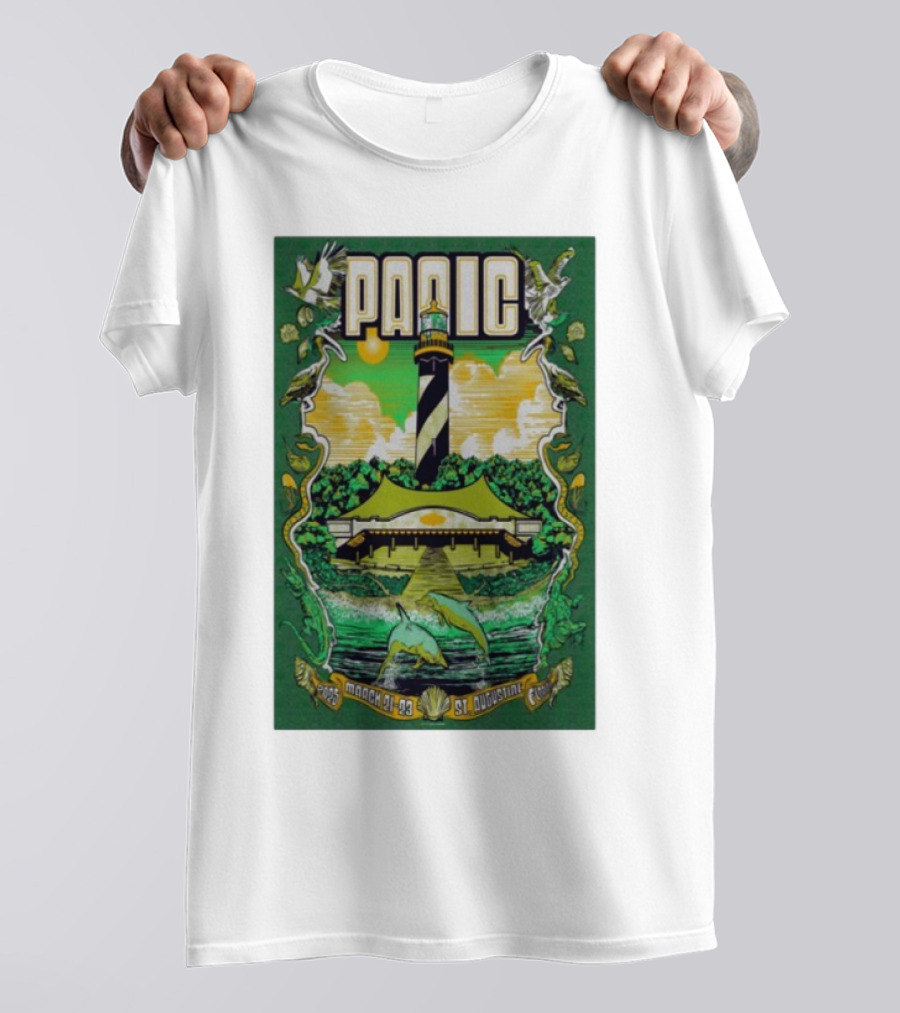 Widespread Panic March 21-23 2025 St. Augustine Lighthouse Dolphins Show T-Shirt