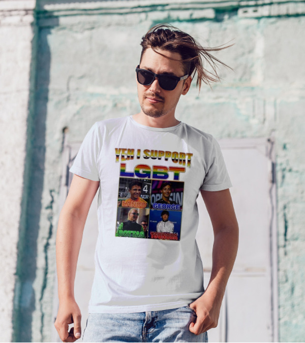 Yeah I Support LGBT Lando George Bottas Tsunoda T-Shirt