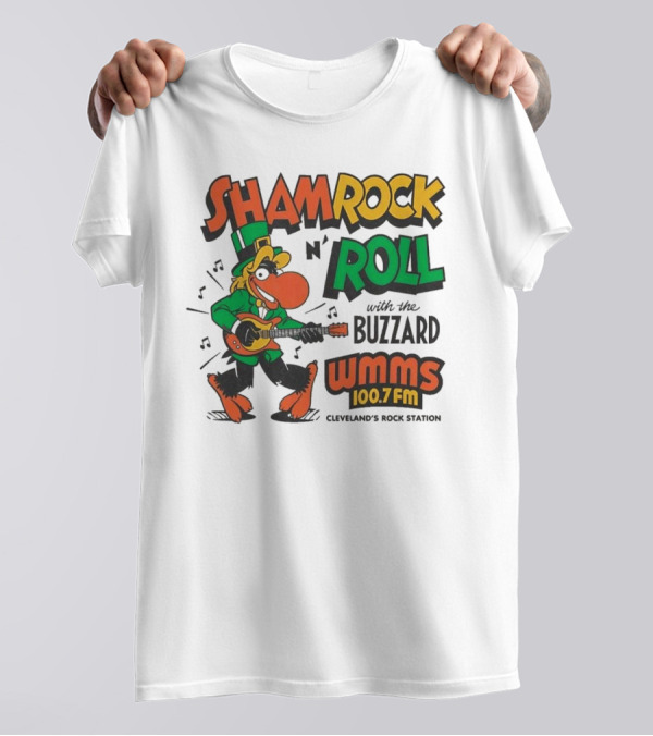 Shamrock N Roll With The Buzzard WMMS 100.7 FM Cleveland's Rock Station T-Shirt