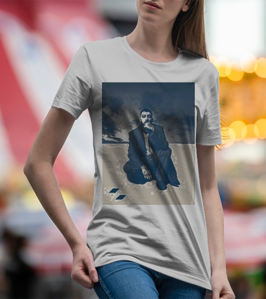 Zayn Look Up Dark Sky Crouching Pose T-Shirt