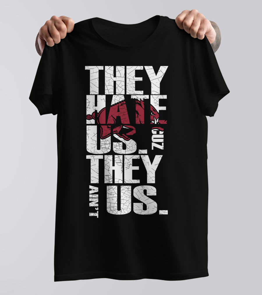 They Hate Us 'Cause They Ain't Us Arkansas Razorbacks T-Shirt