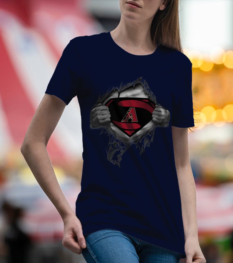 Arizona Diamondbacks Superhero Logo Burst T-Shirt