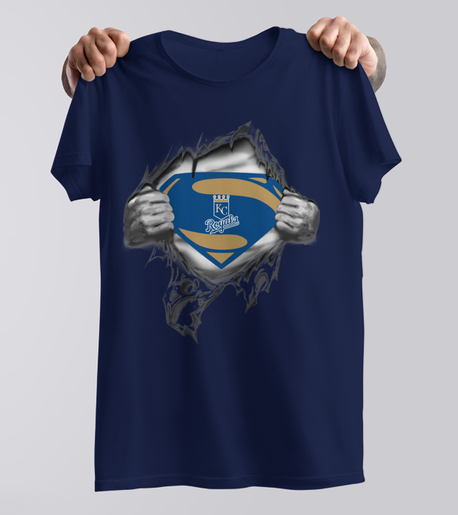 Kansas City Royals Superman Logo Torn T-Shirt