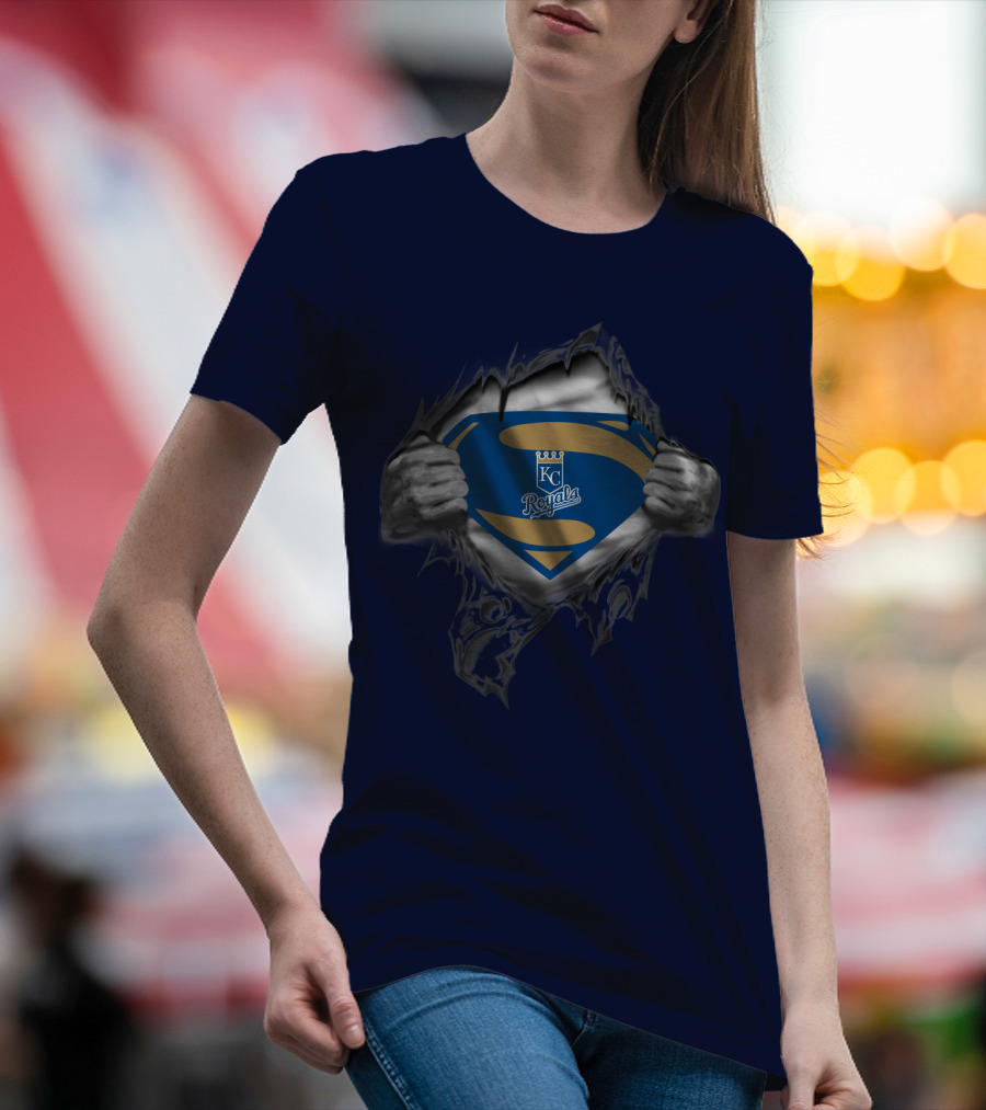 Kansas City Royals Superman Logo Torn T-Shirt