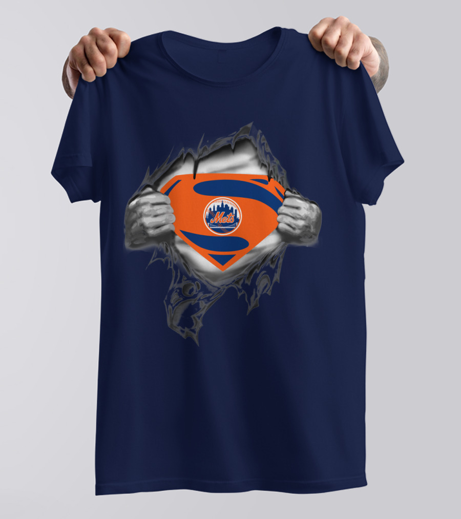Superman Shield Style New York Mets T-Shirt