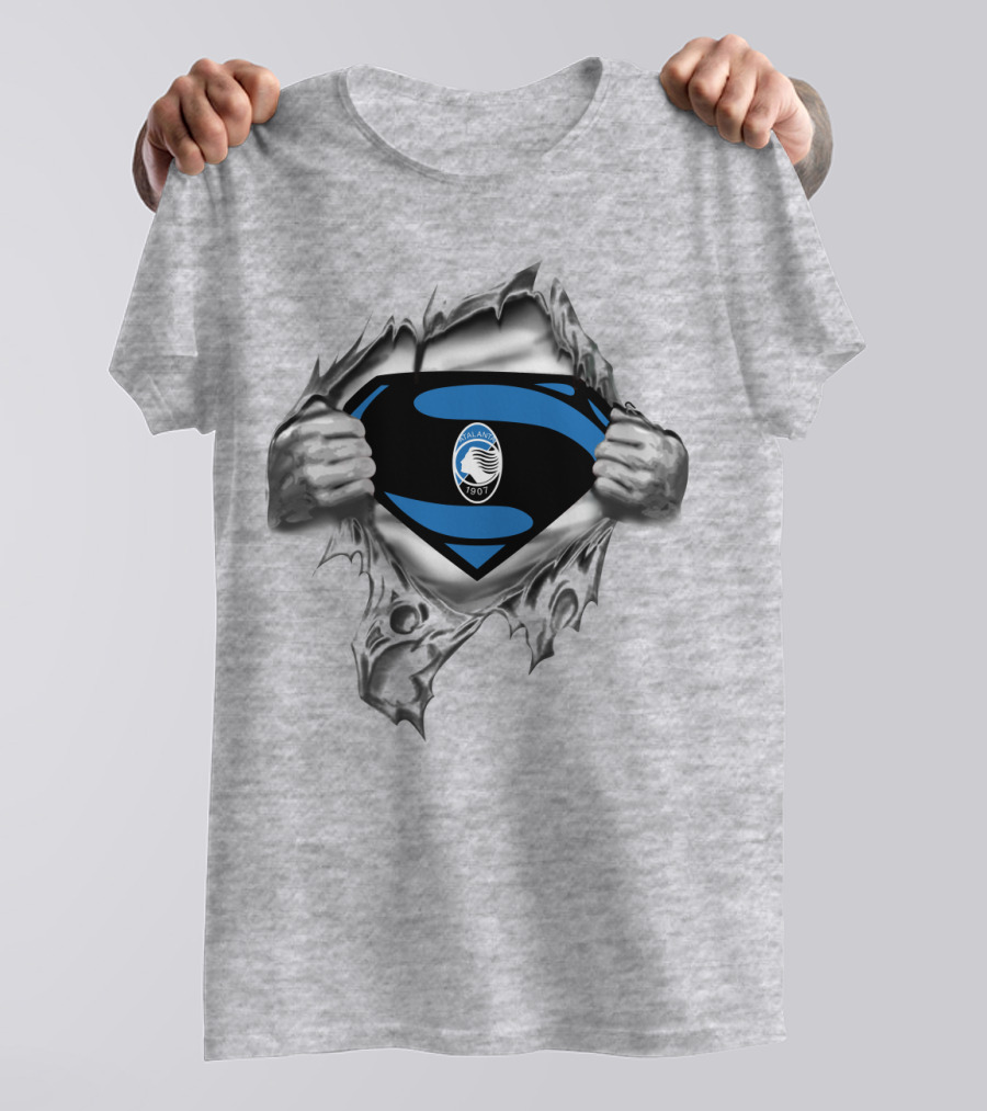Atalanta 1907 Emblem With Superhero Tear T-Shirt