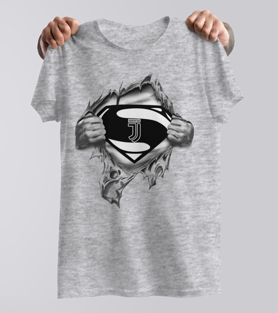 Juventus Superman Emblem Burst Through Steel T-Shirt