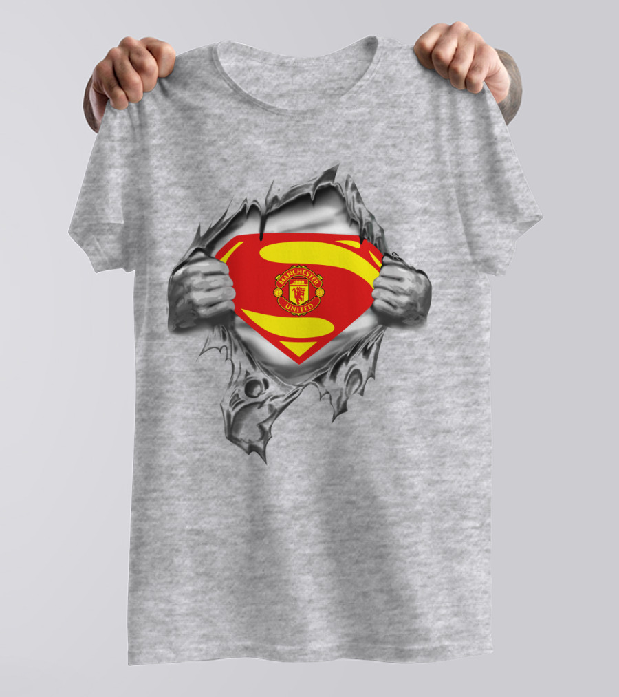 Superman Manchester United Crest Rip Open T-Shirt