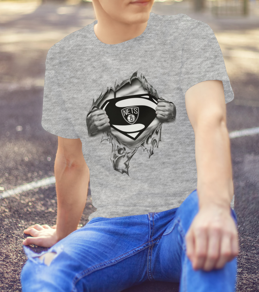 Brooklyn Nets Logo Superman Comic Style Burst T-Shirt