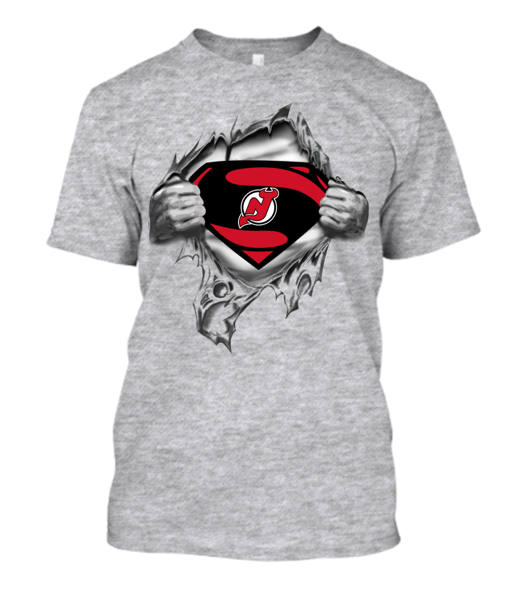 Superhero Jersey Devils Logo Inner Strength T-Shirt