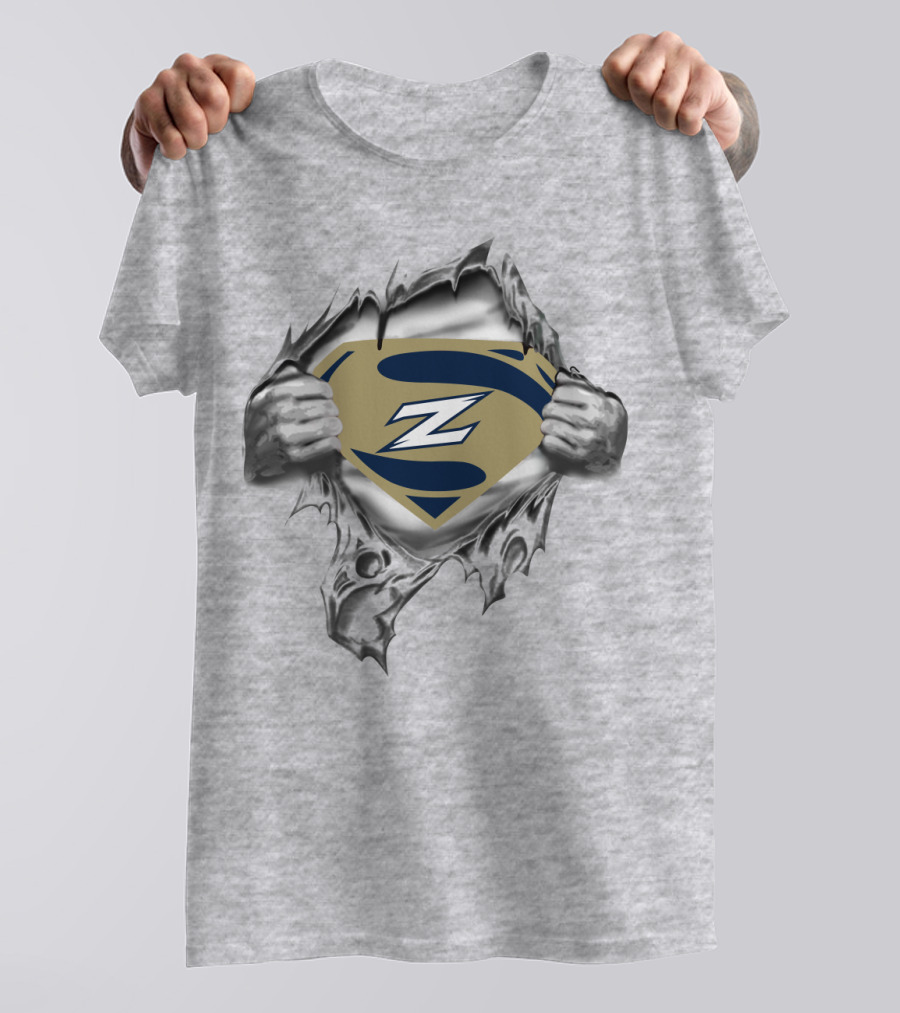 Super Z Akron Zips Emblem In Torn Metallic Style T-Shirt