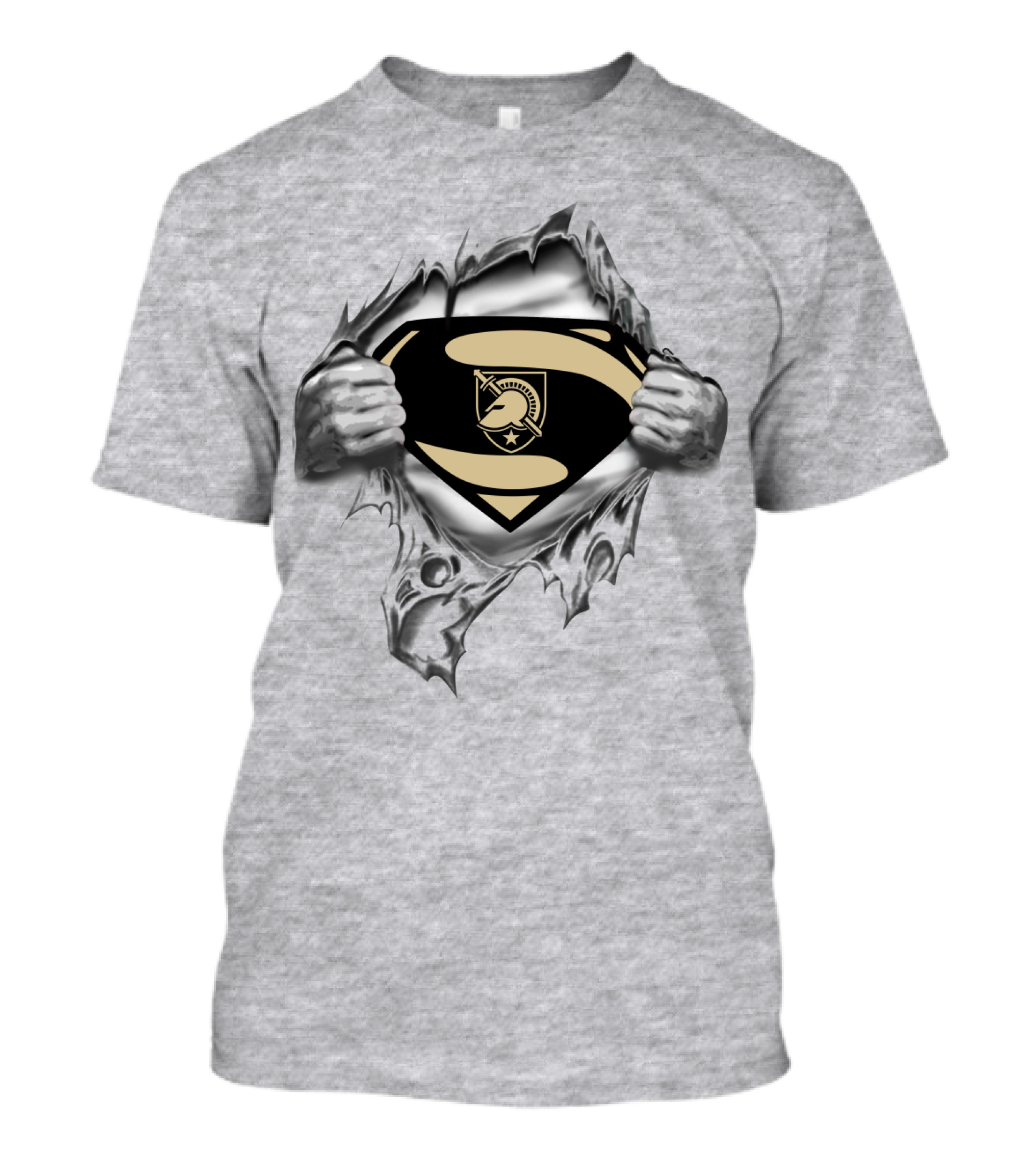 Army Black Knights Superman Logo Burst Through T-Shirt