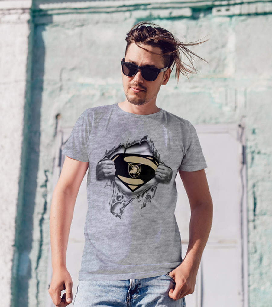 Army Black Knights Superman Logo Burst Through T-Shirt