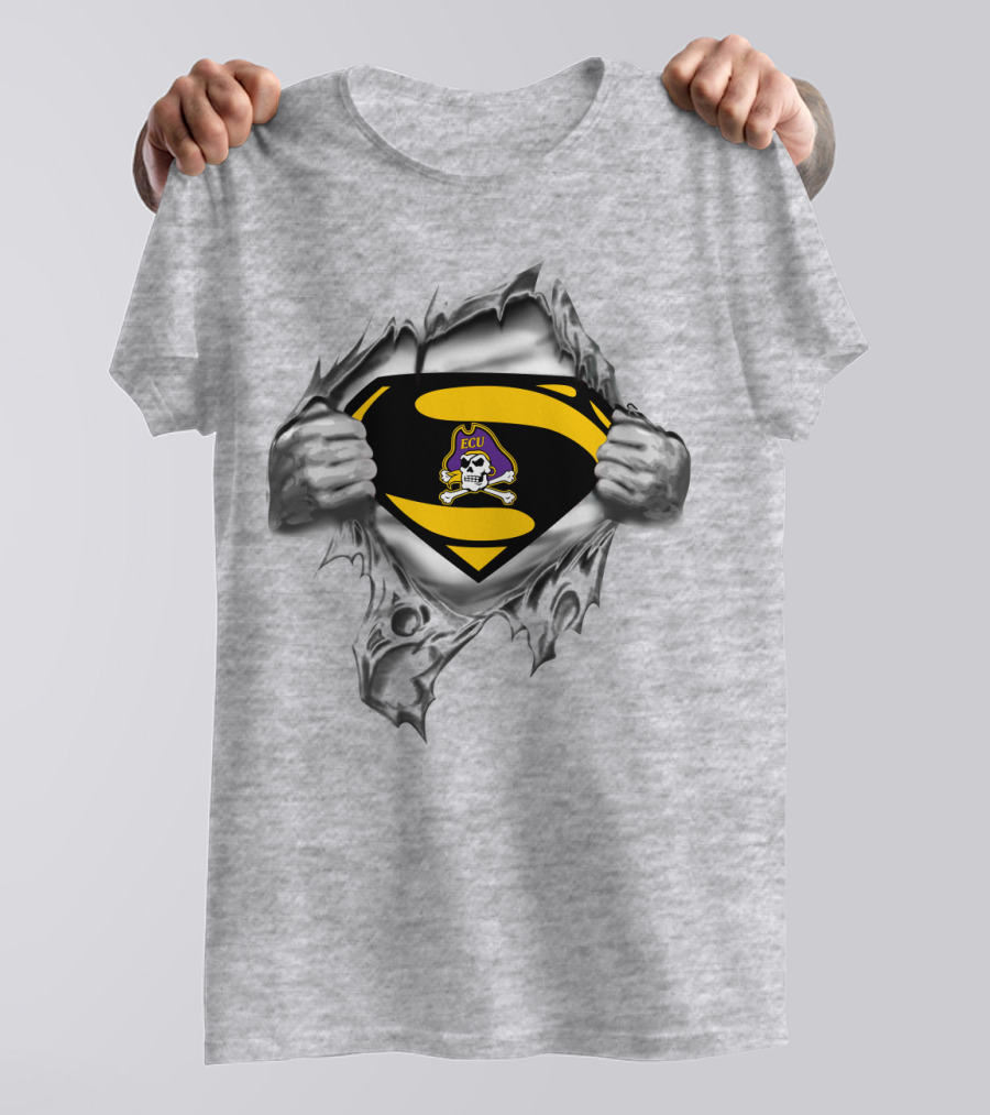 Ecu East Carolina Pirates Skull Logo Superhero Style T-Shirt