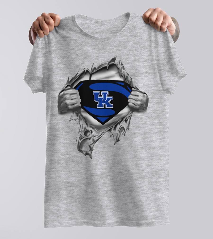 Uk Blue Superman Emblem Kentucky Wildcats T-Shirt