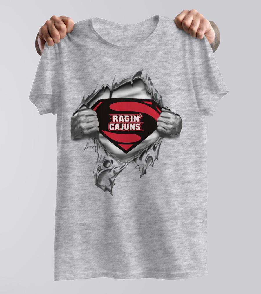 Superhero Style Louisiana Ragin Cajuns T-Shirt