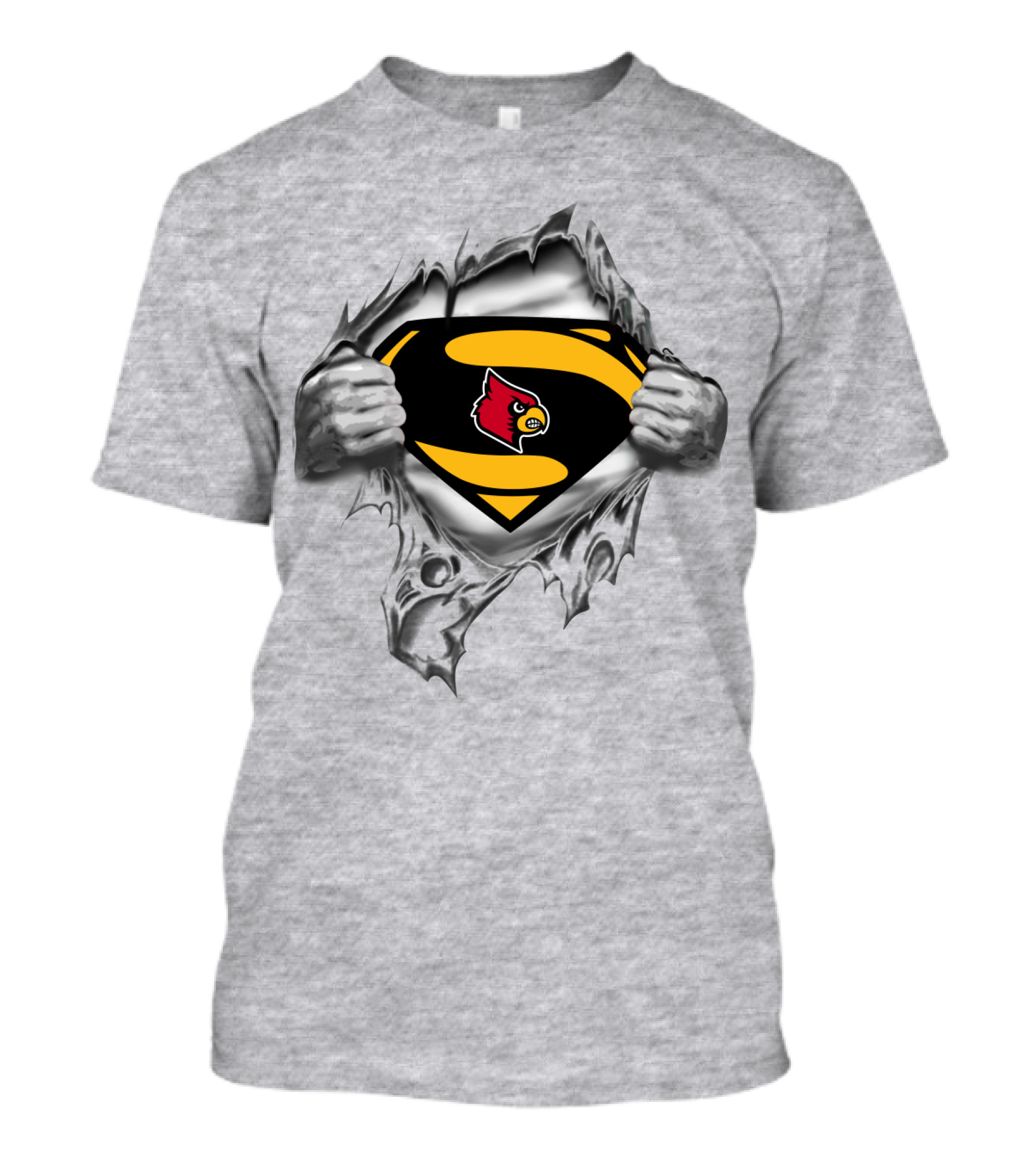 Superman Logo Louisville Cardinals T-Shirt