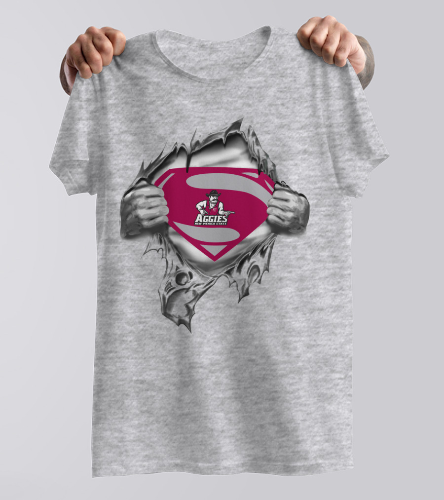 Superman Emblem With New Mexico State Aggies T-Shirt