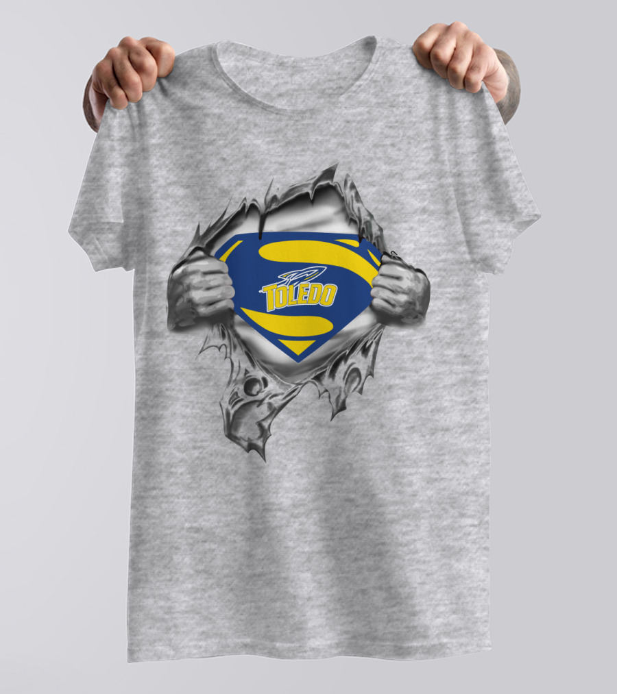 Toledo Rockets Shield Logo With Superhero Emblem Style T-Shirt