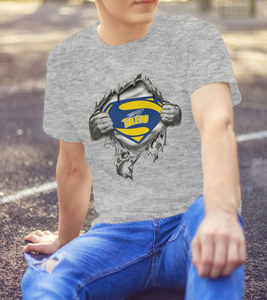 Toledo Rockets Shield Logo With Superhero Emblem Style T-Shirt