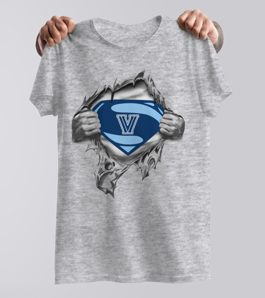Villanova Wildcats Logo Superman Style V T-Shirt