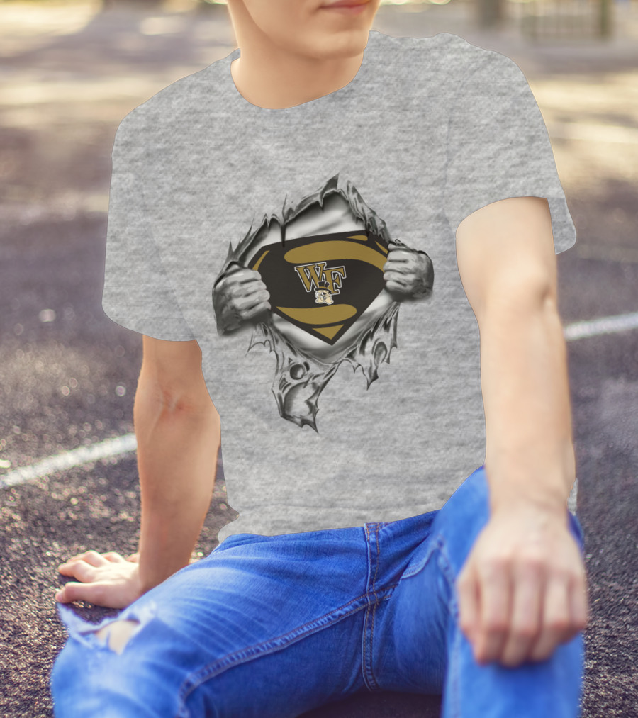 Wake Forest Demon Deacons Hero Crest Wf Logo Super Strength T-Shirt