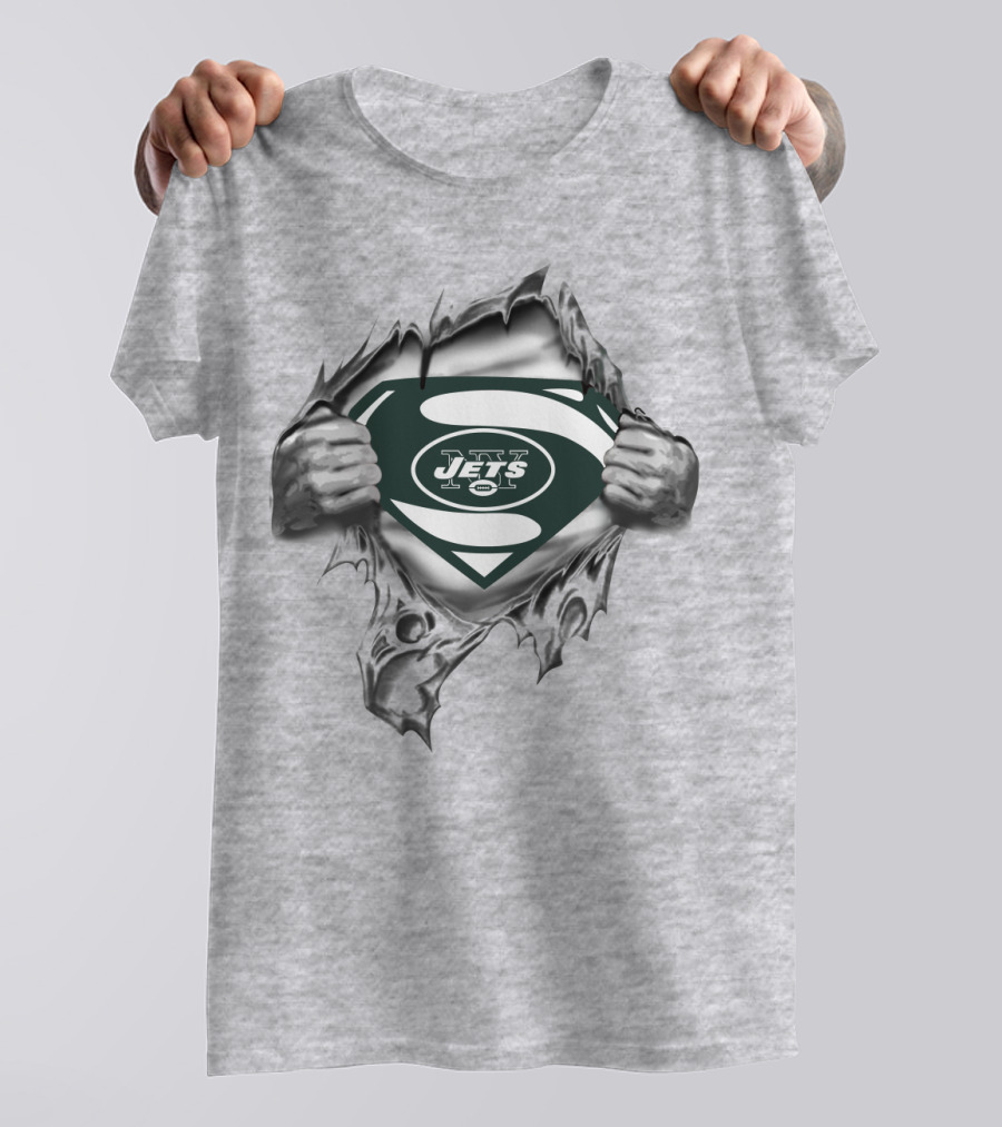 Superhero New York Jets Logo Reveal T-Shirt