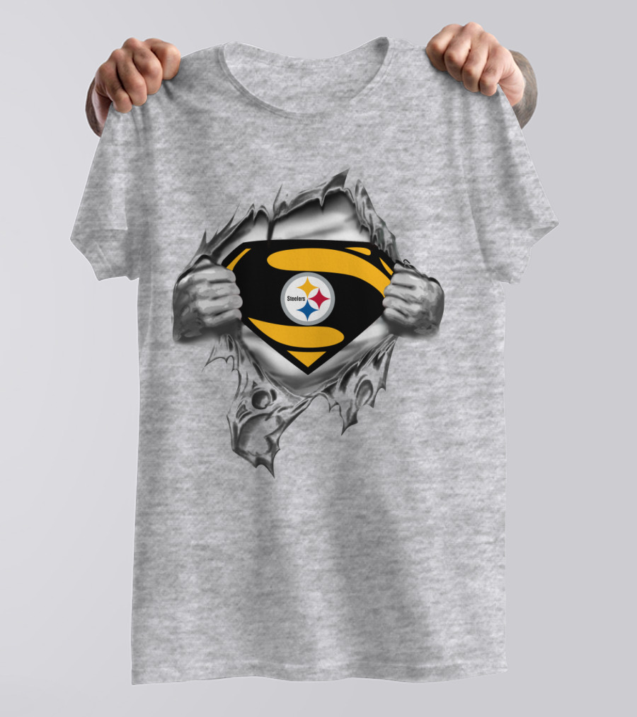 Pittsburgh Steelers Superman Emblem Burst T-Shirt