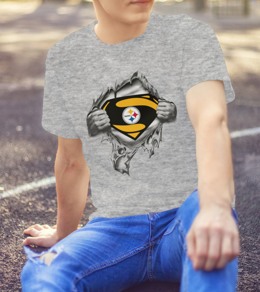 Pittsburgh Steelers Superman Emblem Burst T-Shirt