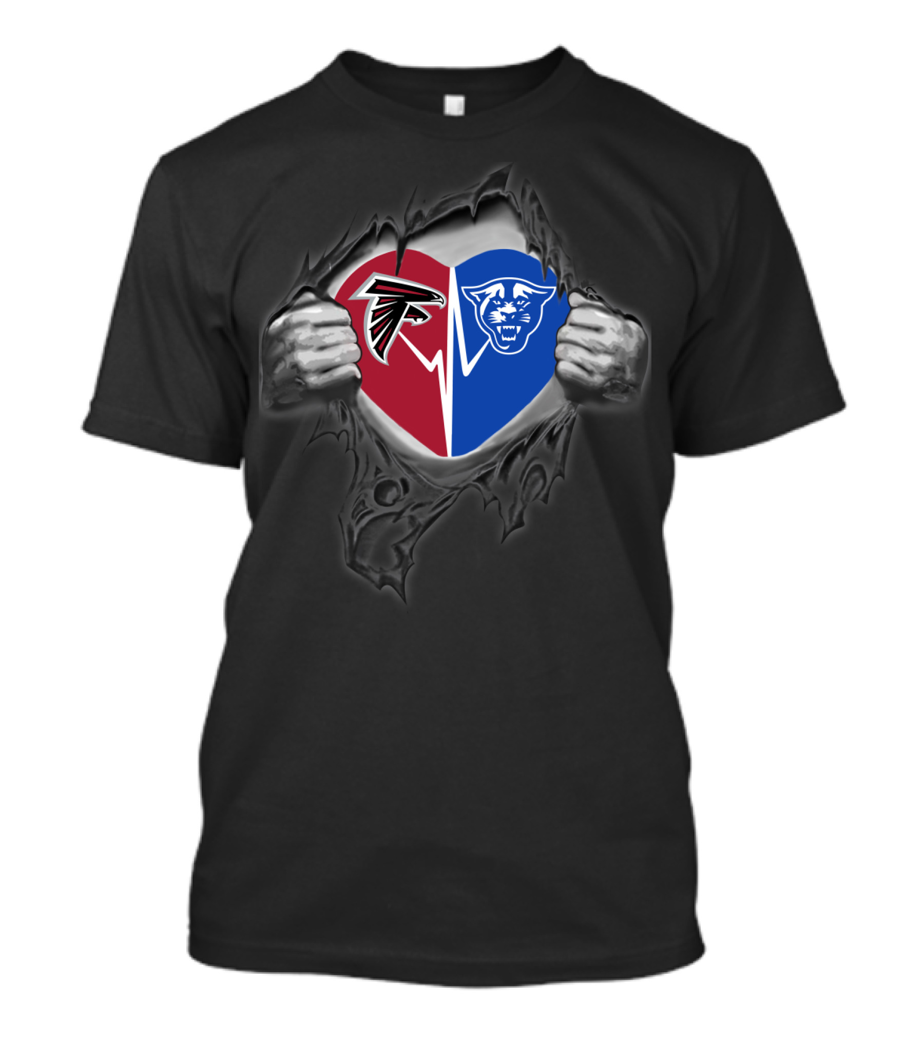 Atlanta Falcons Georgia State Panthers Heart T-Shirt