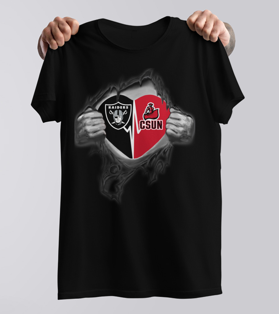 Raiders Csun Matadors Logo Rip T-Shirt