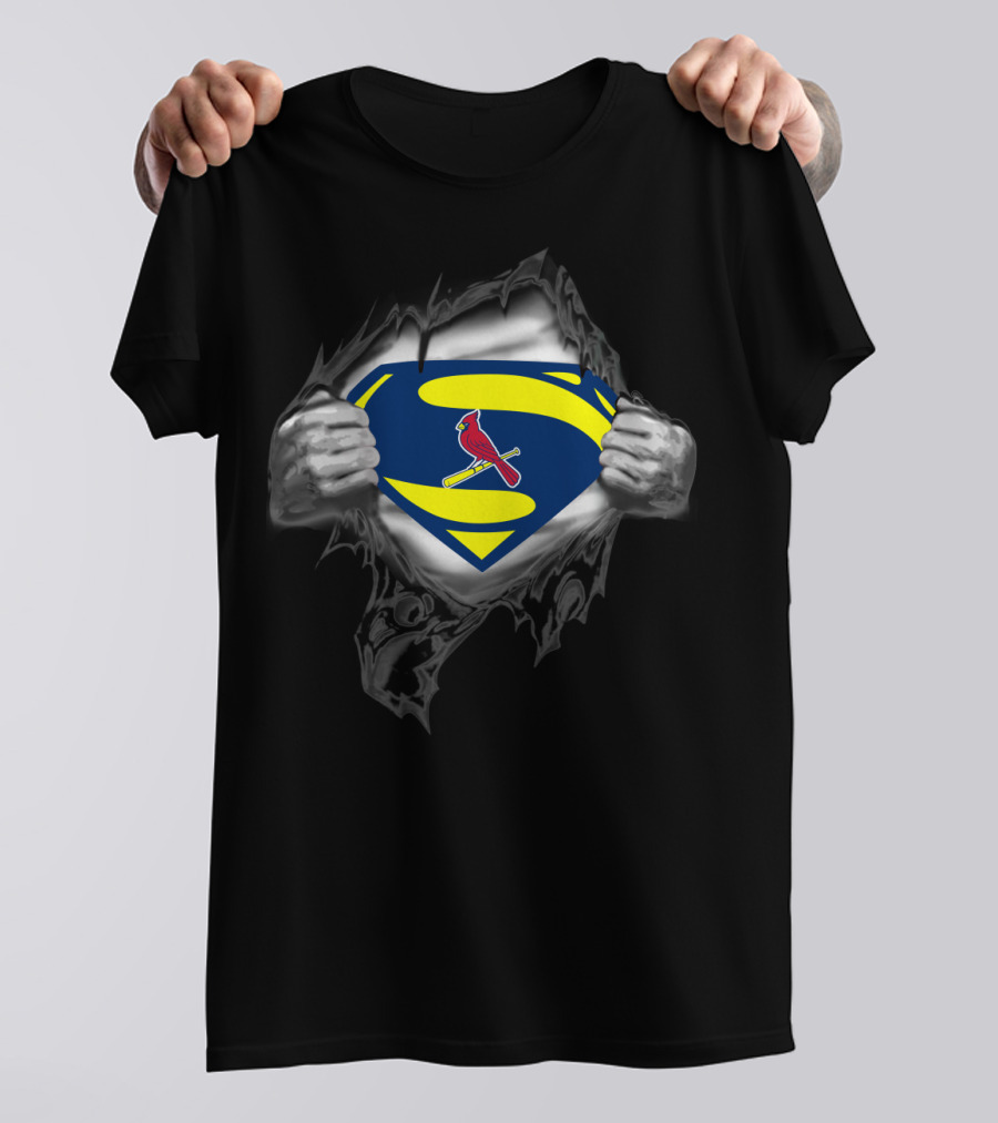 Superman St Louis Cardinals Logo 4 T-Shirt