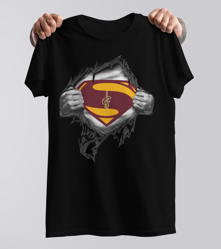 Superman Cavs Shield 87 Cleveland Cavaliers T-Shirt