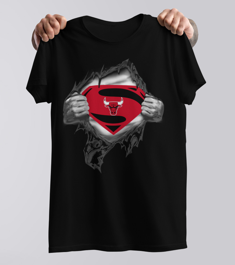 Superman Chicago Bulls 1988 Logo Reveal T-Shirt