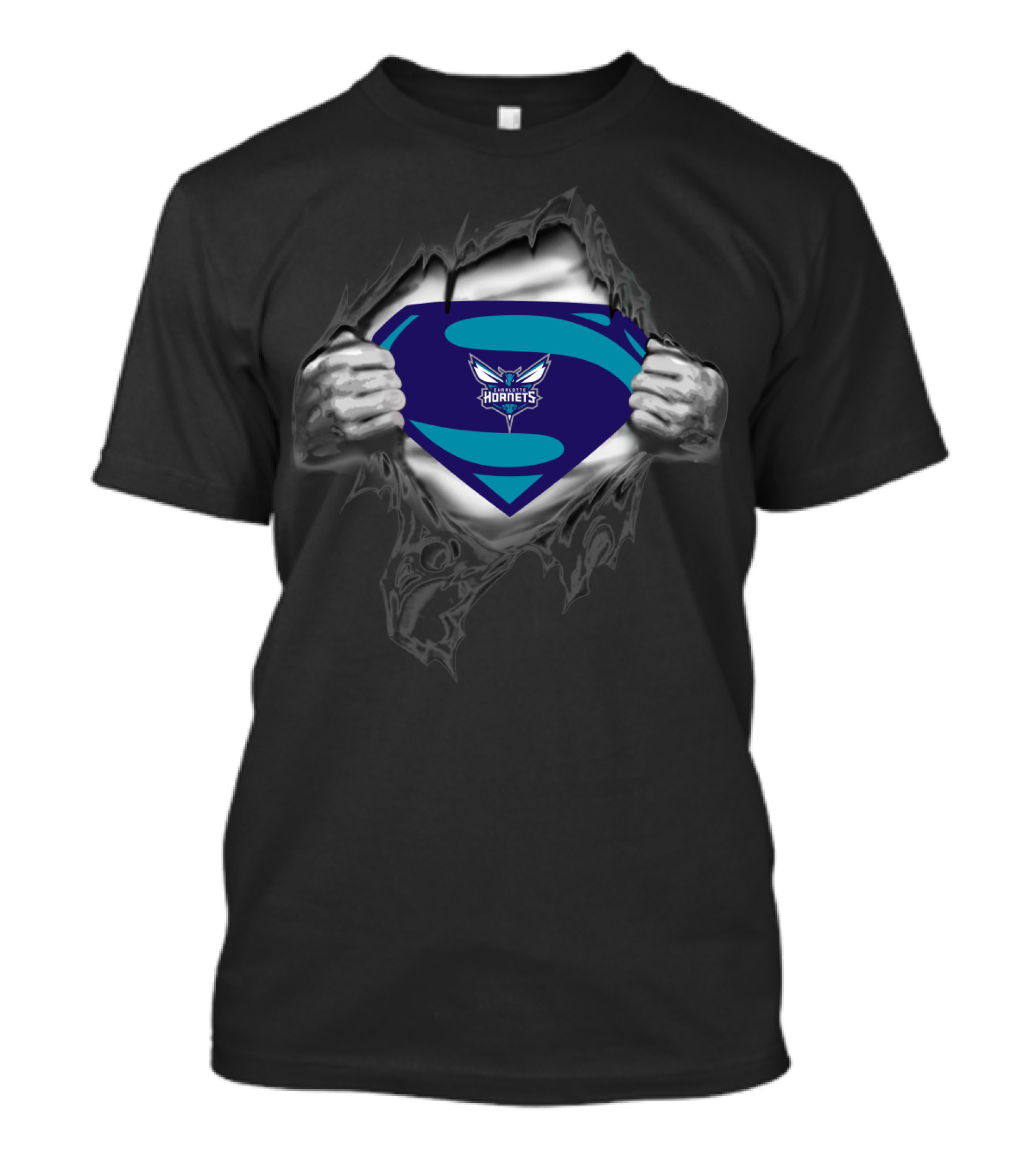 Superman Charlotte Hornets Logo Reveal T-Shirt