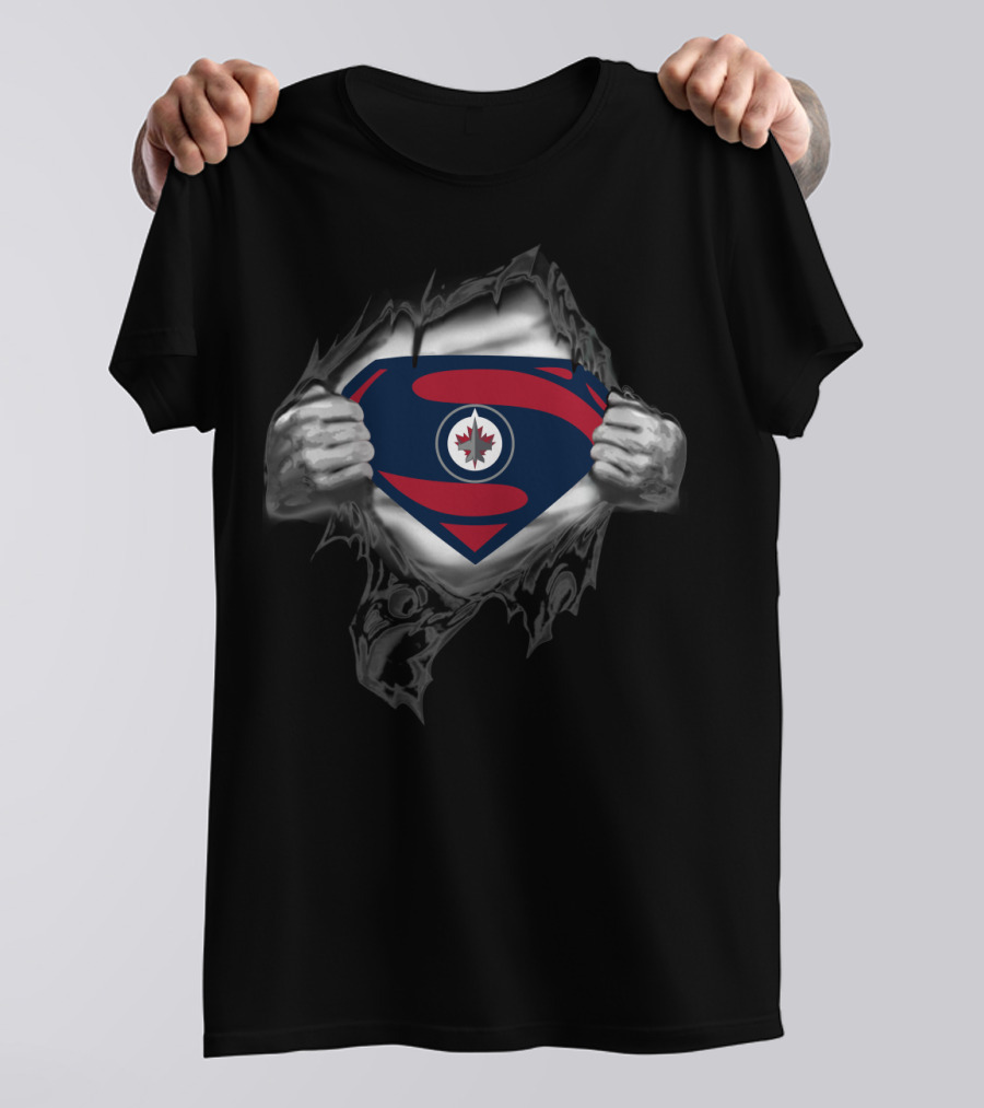 Superman Style Winnipeg Jets Maple Leaf 93 T-Shirt