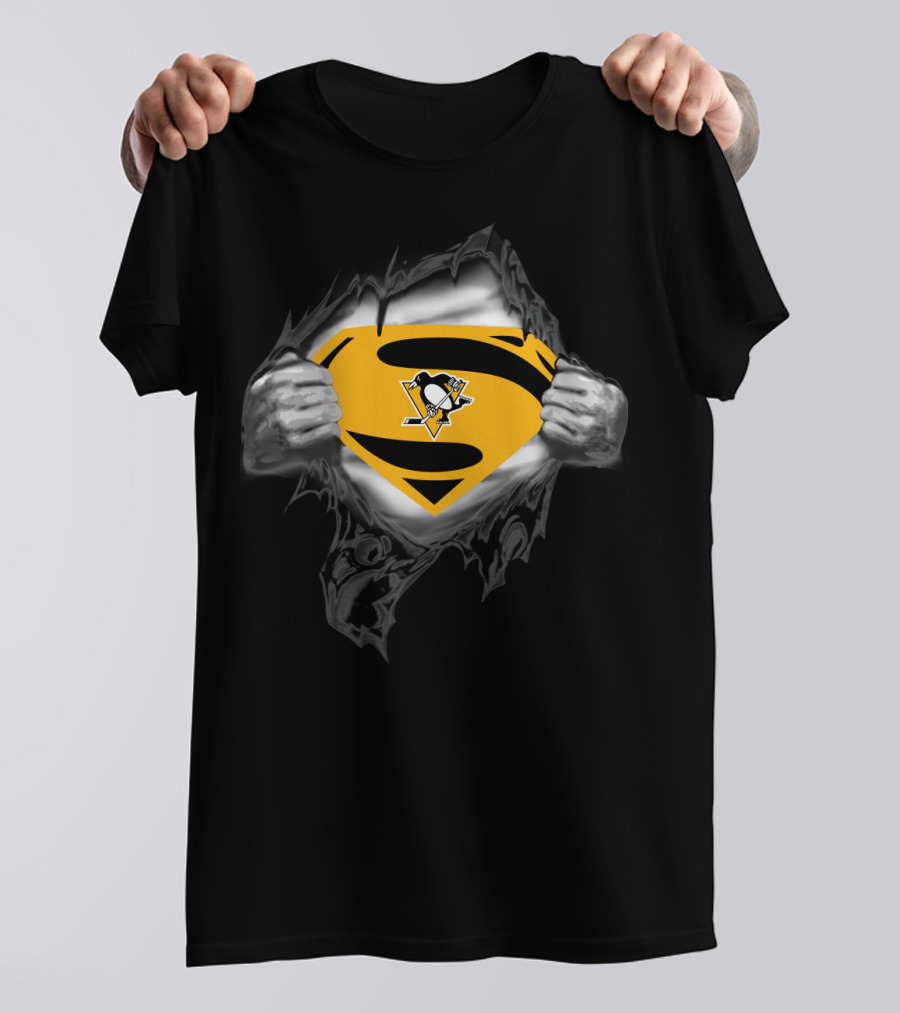 Superman Pittsburgh Penguins Logo Emblem T-Shirt