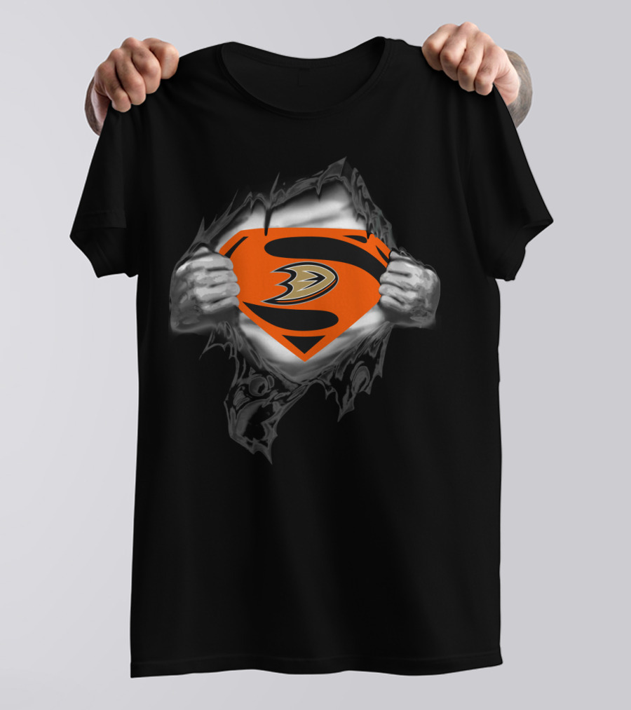 Anaheim Ducks Superman Logo Peel 123 T-Shirt