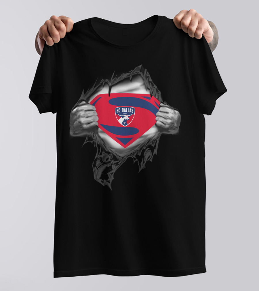 Fc Dallas Superman Logo Inside Torn Chest T-Shirt