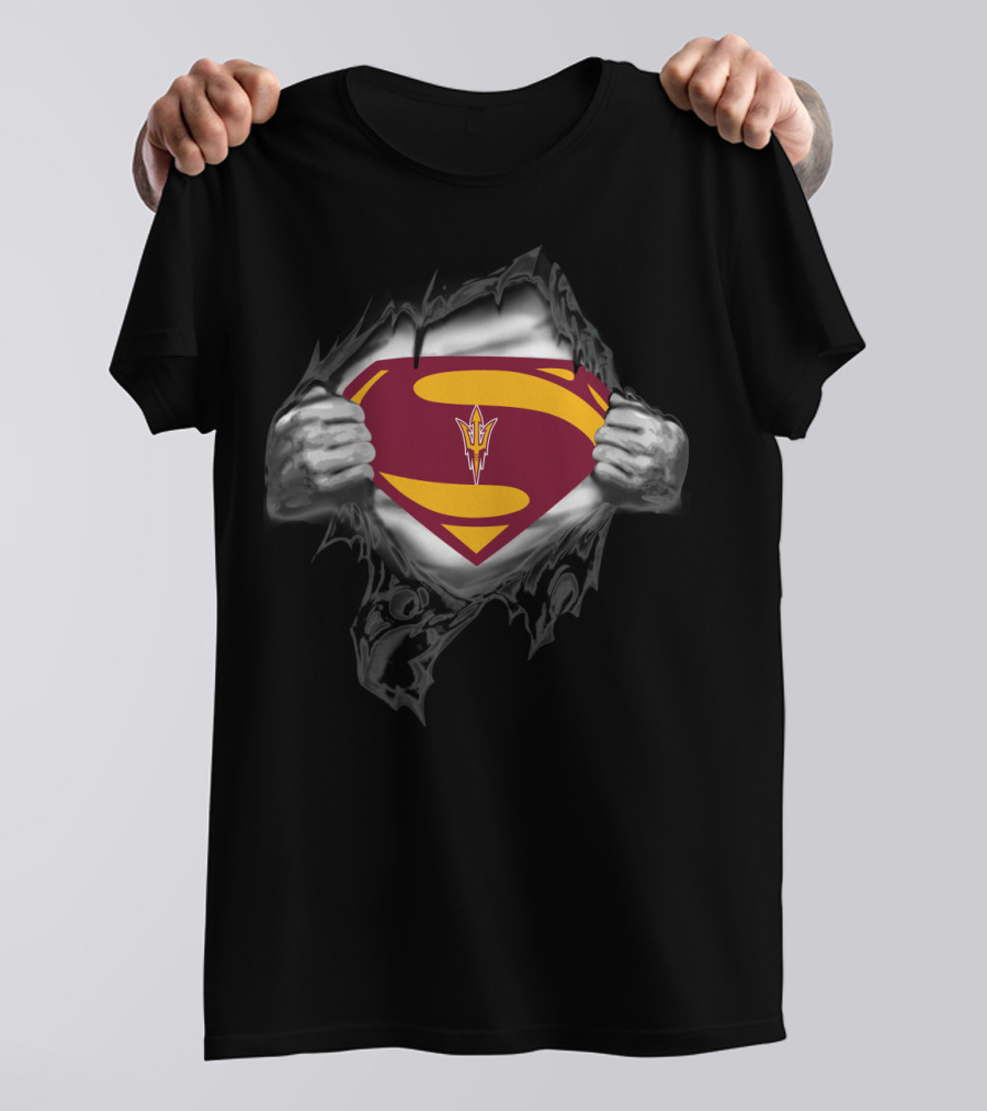 Superman Logo With Arizona State Sun Devils Theme T-Shirt