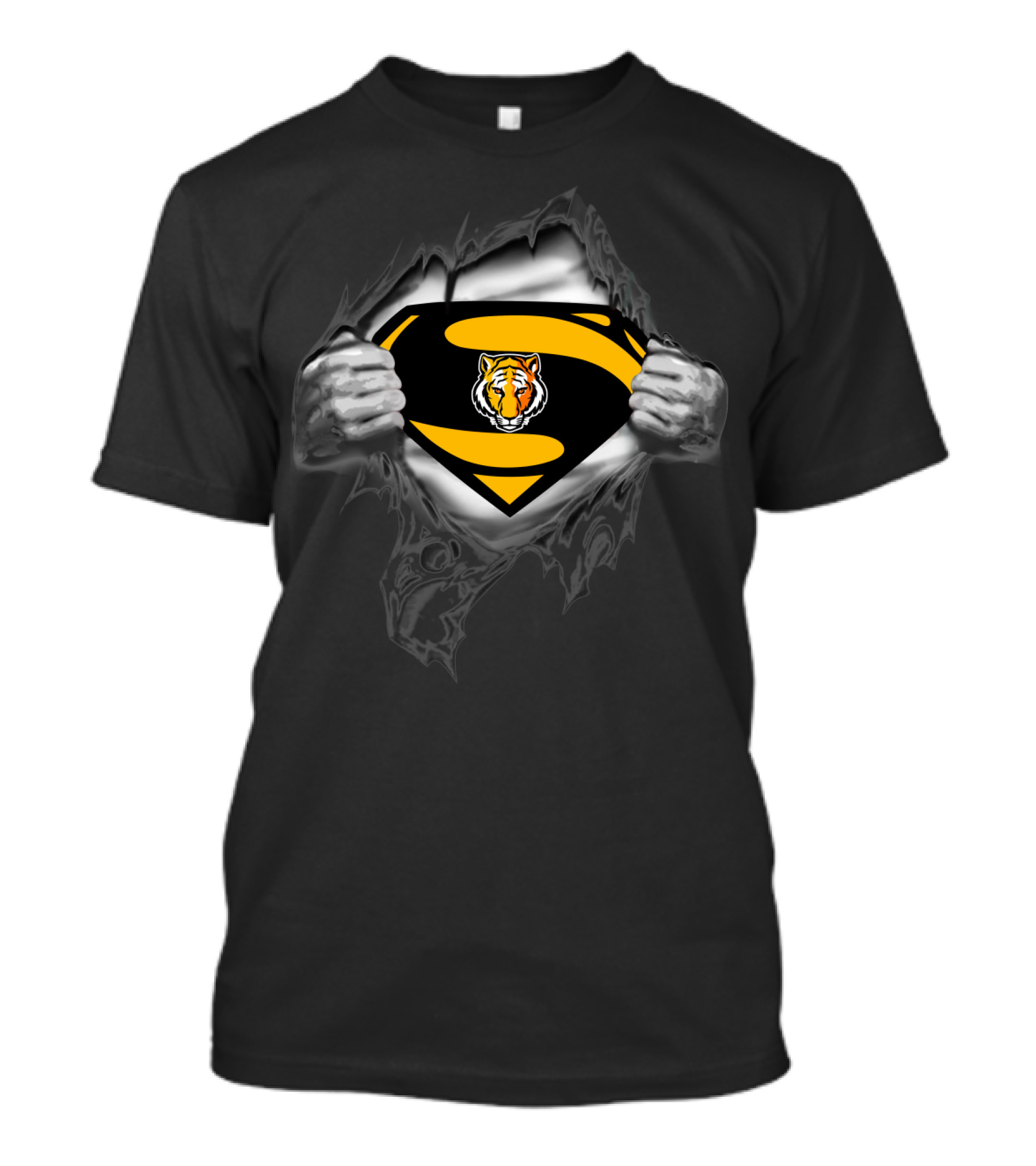 Superman Logo Style With Depauw Tigers Emblem T-Shirt