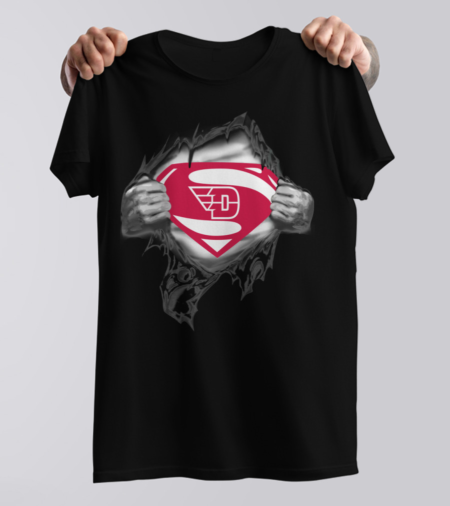 Dayton Flyers Superman Logo Rip T-Shirt