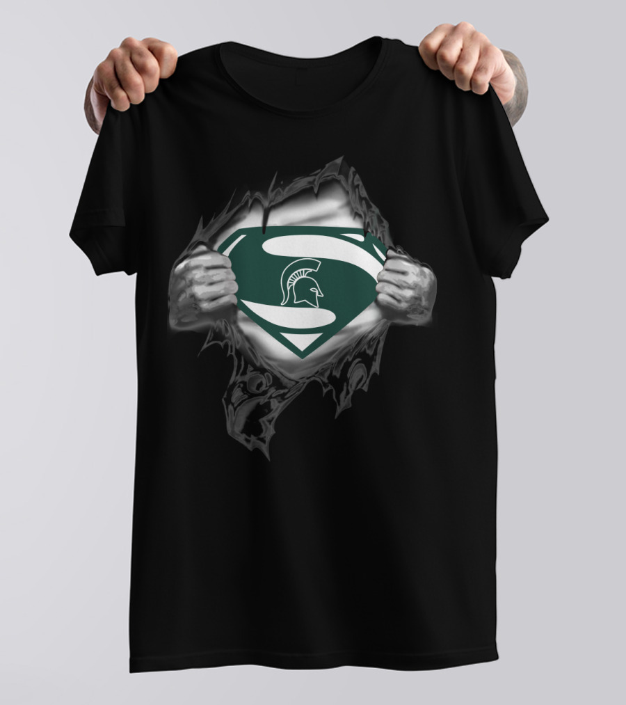 Michigan State Spartans Super Spartan Logo Peel T-Shirt