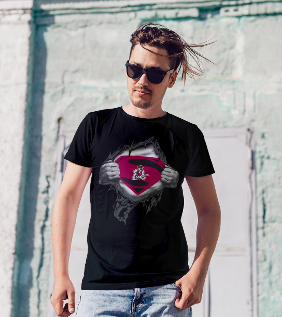 Superman Logo Style With New Mexico State Aggies T-Shirt