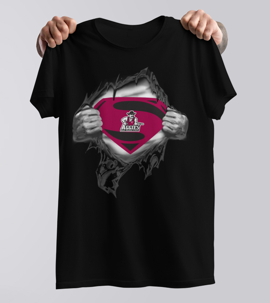 Superman Logo Style With New Mexico State Aggies T-Shirt