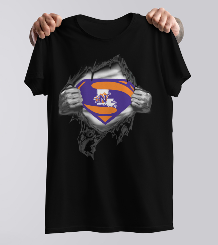 Northwestern State Demons Louisiana Logo Inside Superman Symbol T-Shirt