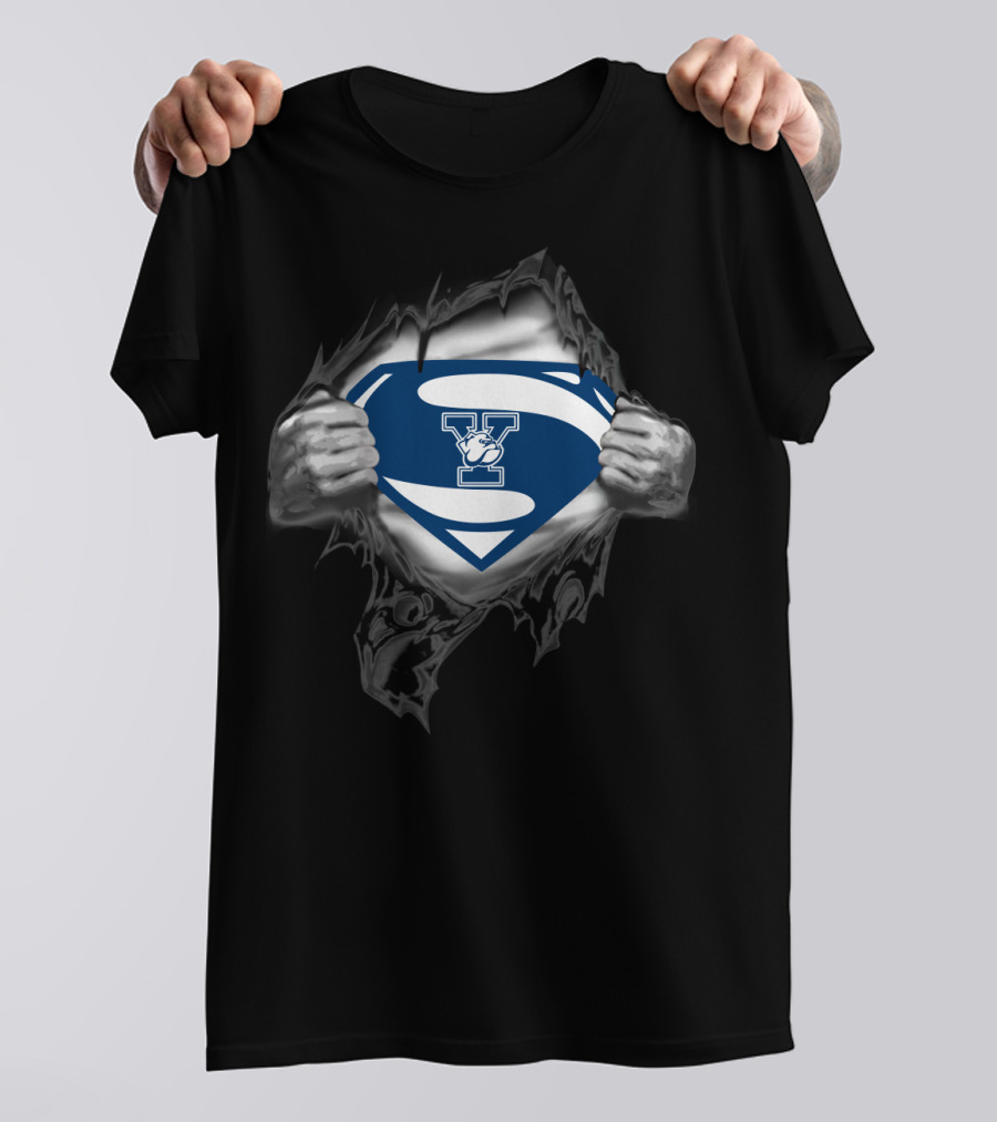 Yale Bulldogs Superman Logo Style T-Shirt